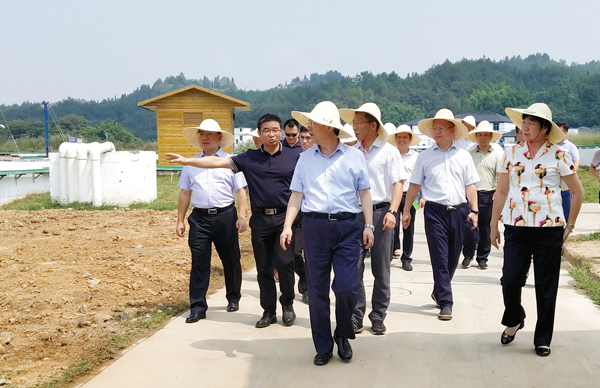 江西省水利廳黨委書記、廳長羅小云視察我司龍南黃沙稀土尾水收集處理廠